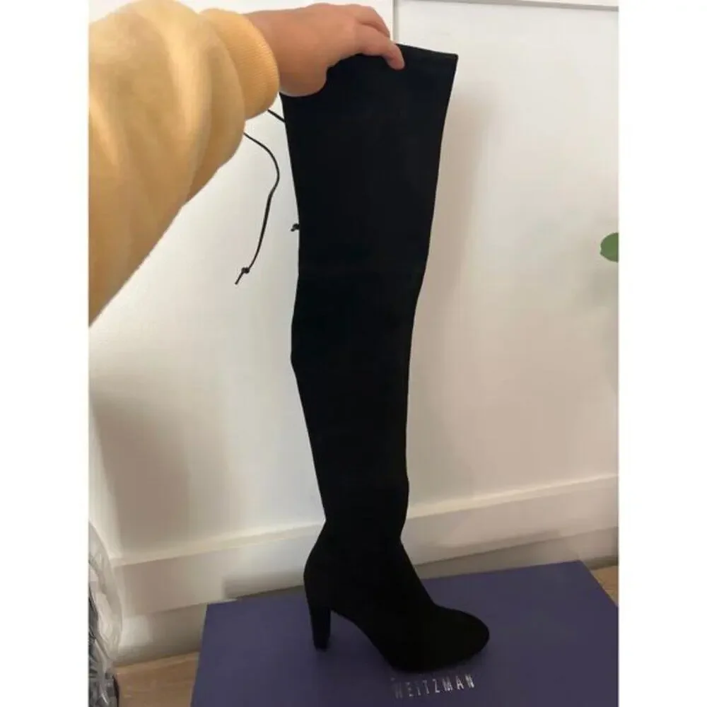 NEW IN BOX Stuart Weitzman Highland Black Suede Over-the-knee Boot Women's